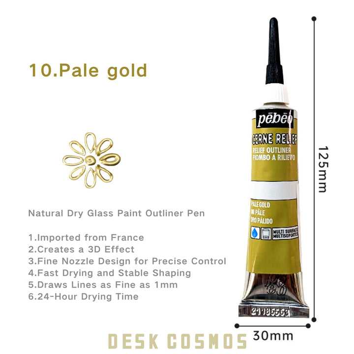 Glass Outliner Pen Pebeo Acrylic Relief for ceramic painting