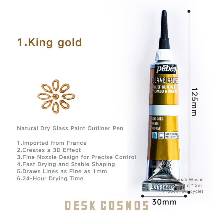 Glass Outliner Pen Pebeo Acrylic Relief crystal finish paint