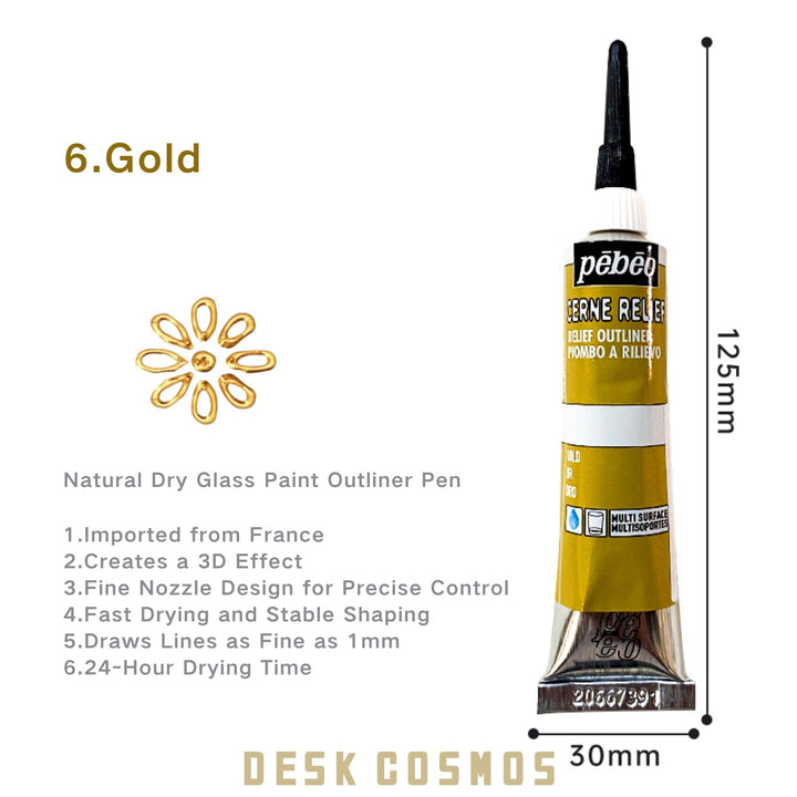 Glass Outliner Pen Pebeo Acrylic Relief for DIY craft lovers