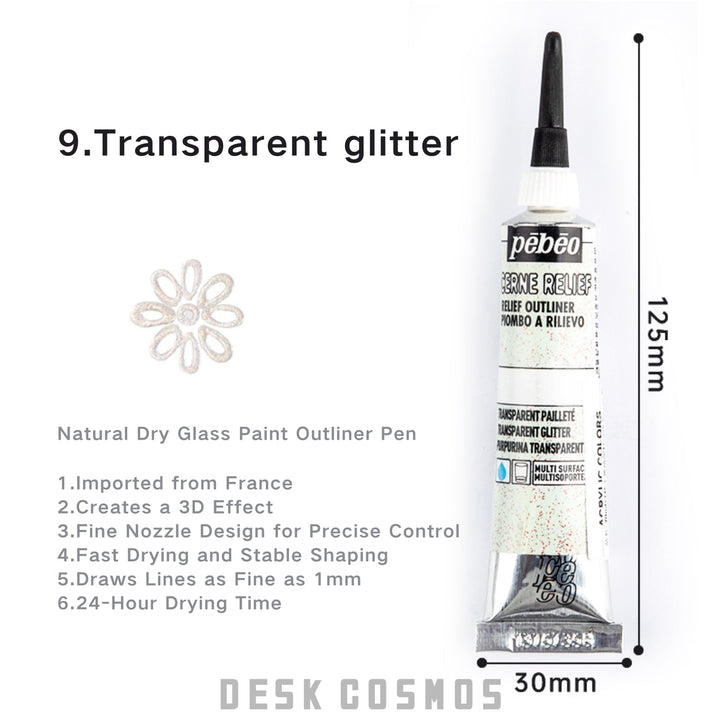 Glass Outliner Pen Pebeo Acrylic Relief precise tip design
