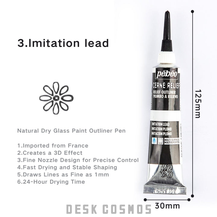 Glass Outliner Pen Pebeo Acrylic Relief precise tip design