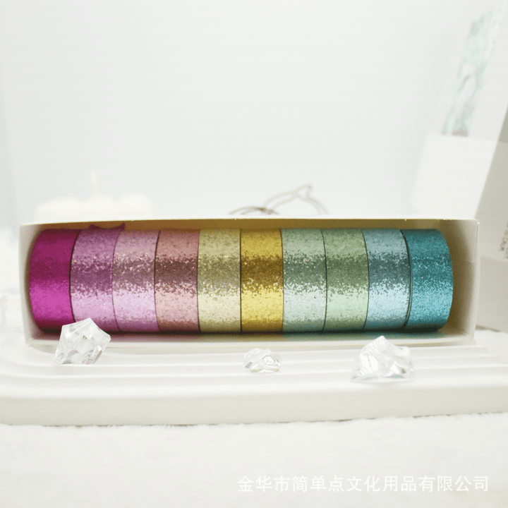 Macaron Series Glitter Washi Tape For Artistic Expression