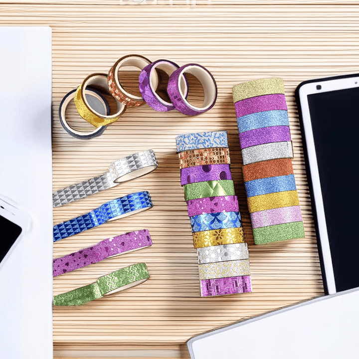 Glitter Washi Tape Textures Set for Creative Scrapbook