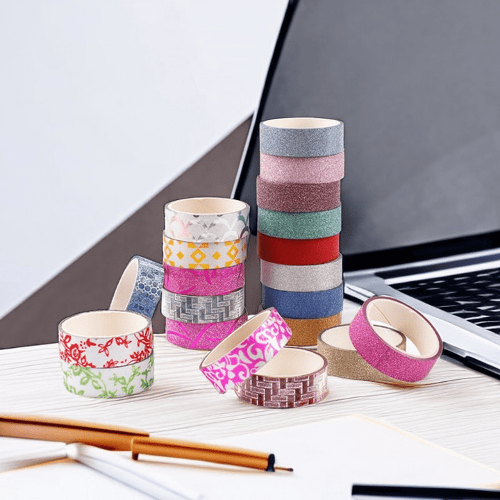 Glitter Washi Tape Textures Set for Holiday Crafts