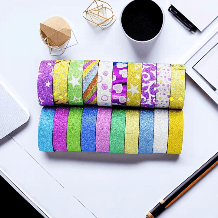 Glitter Washi Tape Textures Set for Craft Projects