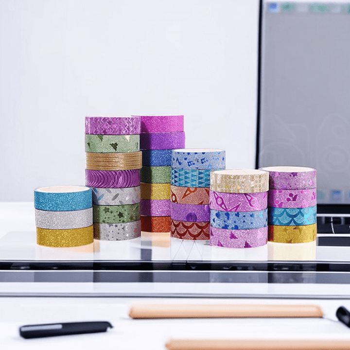 Glitter Washi Tape Textures Set for DIY Projects