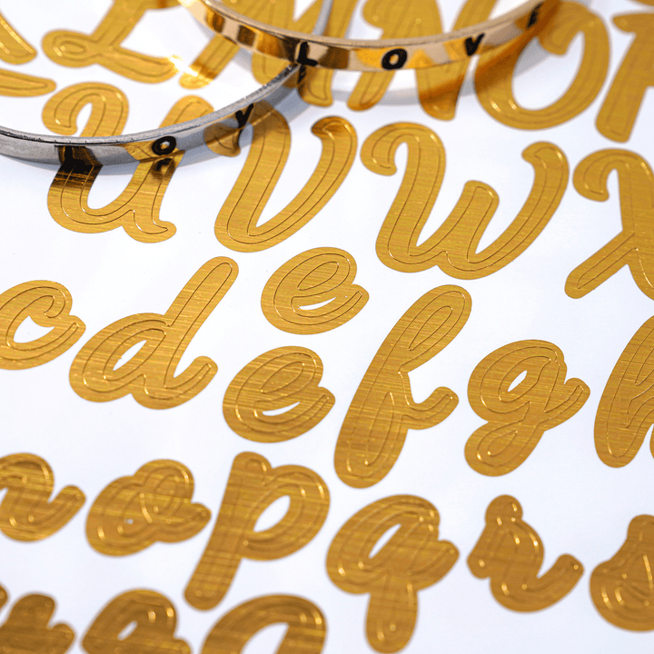 Gold Foil Alphabets Transfer Stickers DIY Text and Numbers Party Decoration