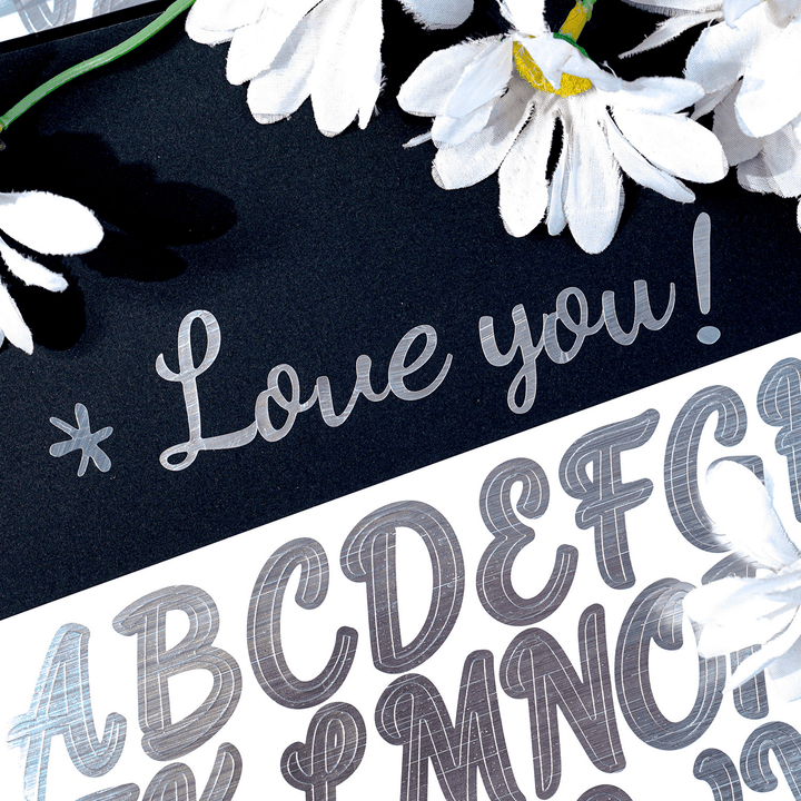 Gold Foil Alphabets Transfer Stickers DIY Text and Numbers Stickers Detail