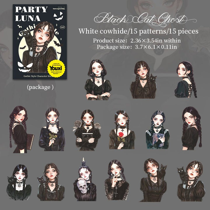 Gothic Writing Paper Stickers Luna Party Scrapbook Stickers
