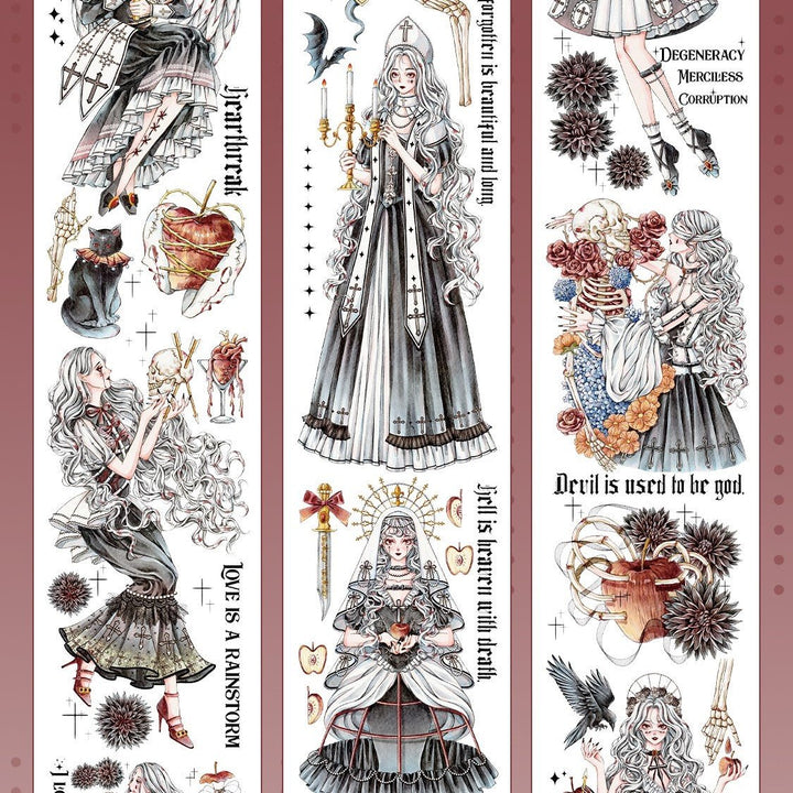 Silent Song Gothic PET Tape Magic Characters Ideal for Scrapbooking