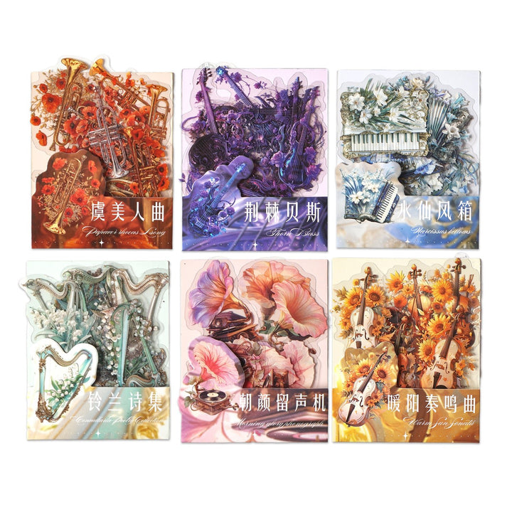Gothic Floral PET Stickers Flower Sonata Aesthetic Pack