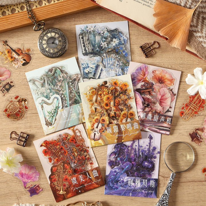 Gothic Floral PET Stickers Flower Sonata Decorative Pack