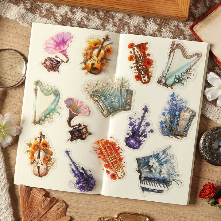 Gothic Floral PET Stickers Flower Sonata Elegant Design