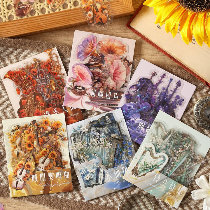 Gothic Floral PET Stickers Flower Sonata Vintage Art
