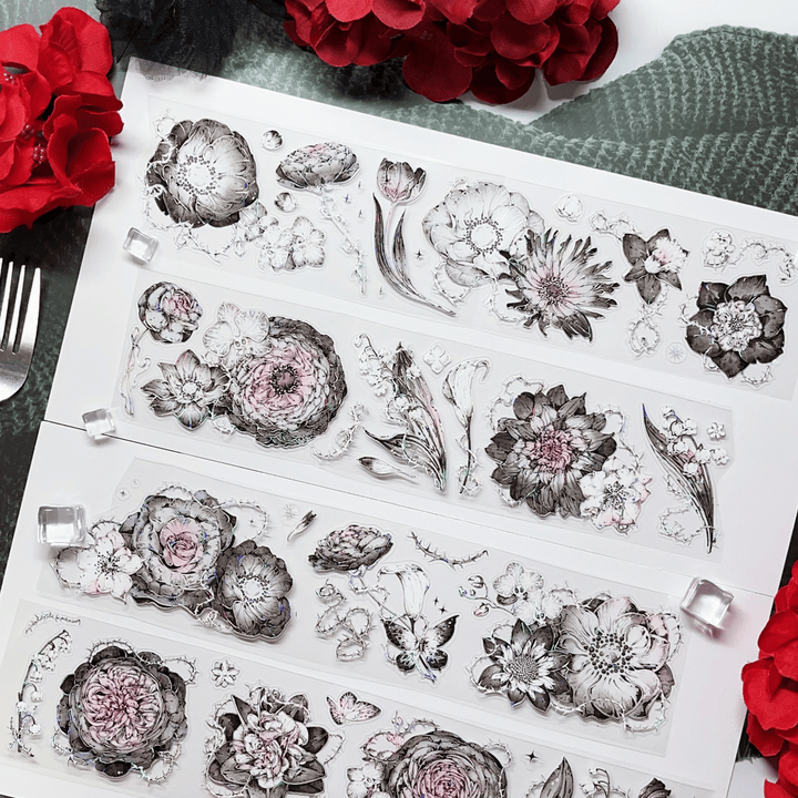 Gothic Flower PET Tape Dark Thorn Flower Decoration