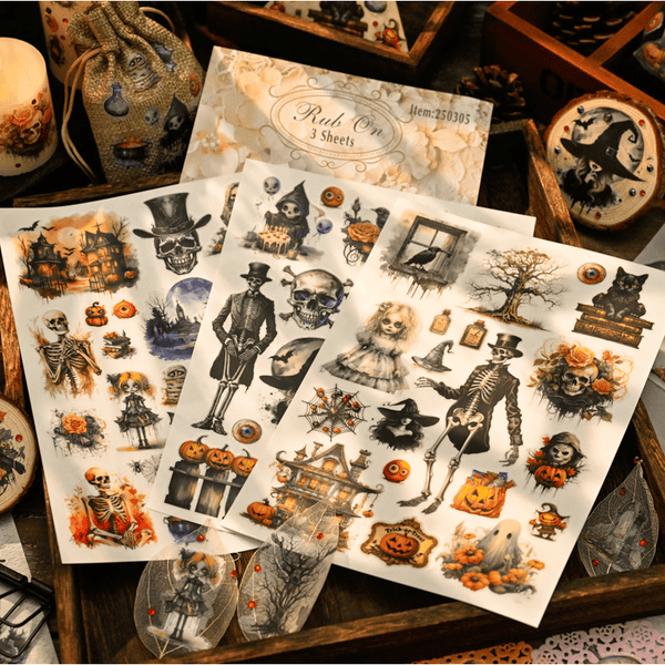 Judy Transfer Stickers Halloween PET for Creative Planners