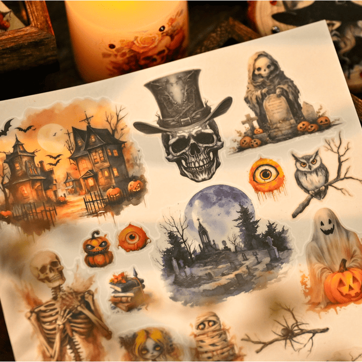 Judy Transfer Stickers Halloween Mystery Visuals for Art Planners