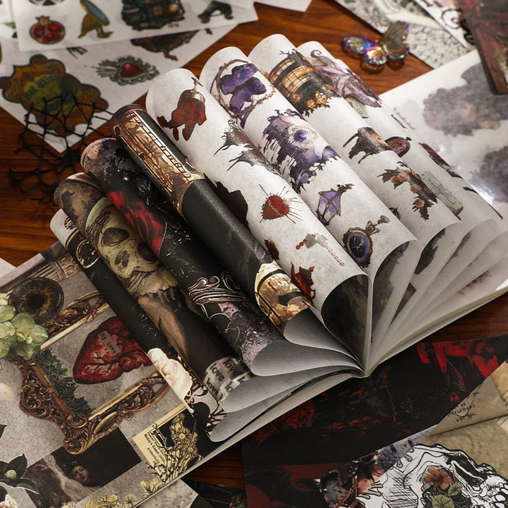 Dark Castle Gothic Rose Washi Stickers for Journal Decoration