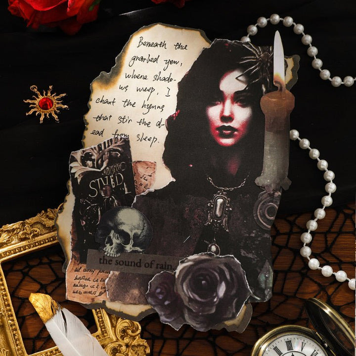 Dark Castle Gothic Rose Washi Stickers Collage Art