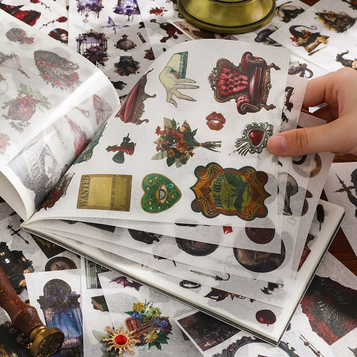 Gothic Rose Washi Stickers Dark Castle Scrapbook Accessories