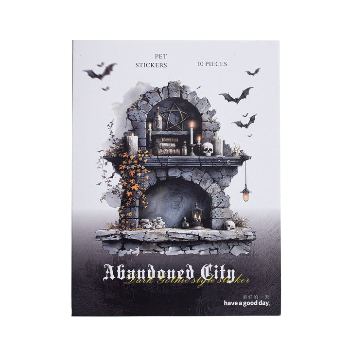 Abandoned City PET Stickers for Gothic Scrapbook Projects