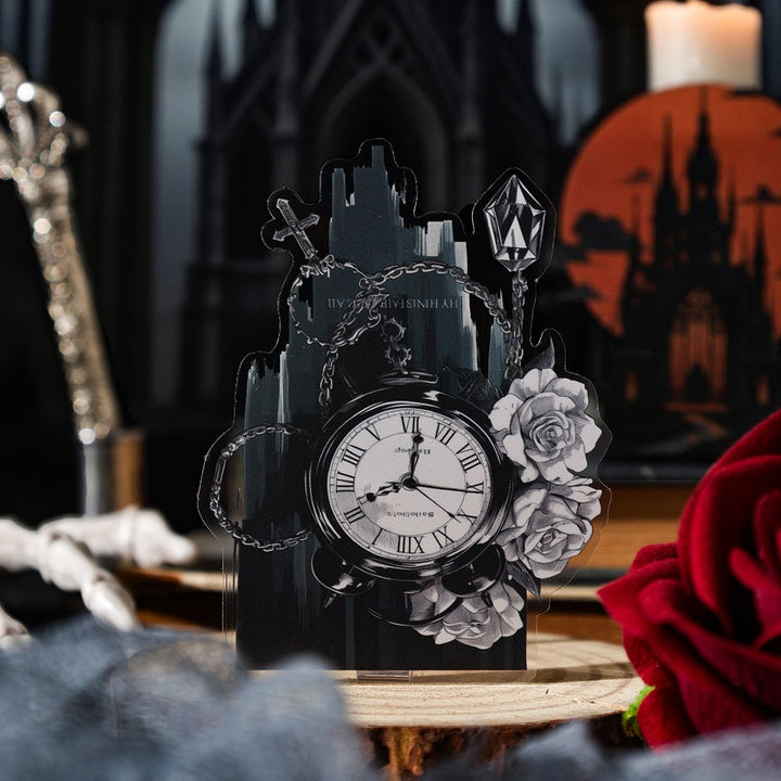 Gothic Castle Clock Tombstone Tarot Stickers Dark Gothic Journal