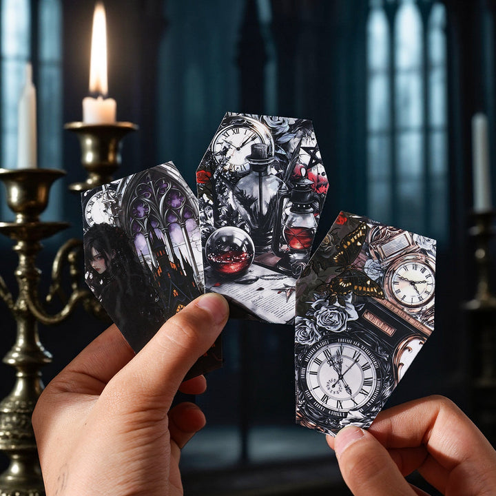 Gothic Castle Clock Tombstone Tarot Stickers DIY Craft Supplies