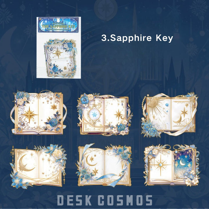 Paper Dream Cloud Book Sapphire Key Gothic Stickers Vintage Magic