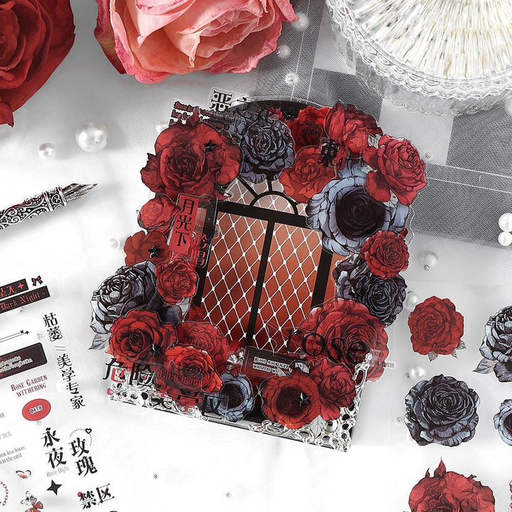 Rose Aesthetic Gothic Floral Stickers DIY Scrapbook