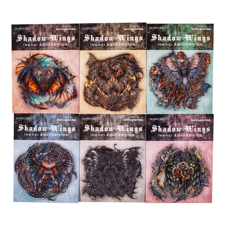 Shadow Wings PET Material Stickers for Decoration