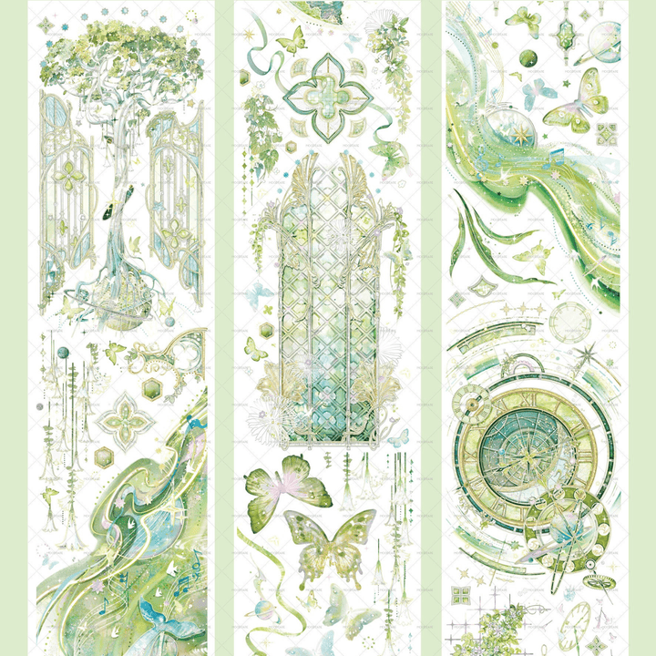 Green Moonlight Fantasy Tape Magic Sky Art for Collage Lovers