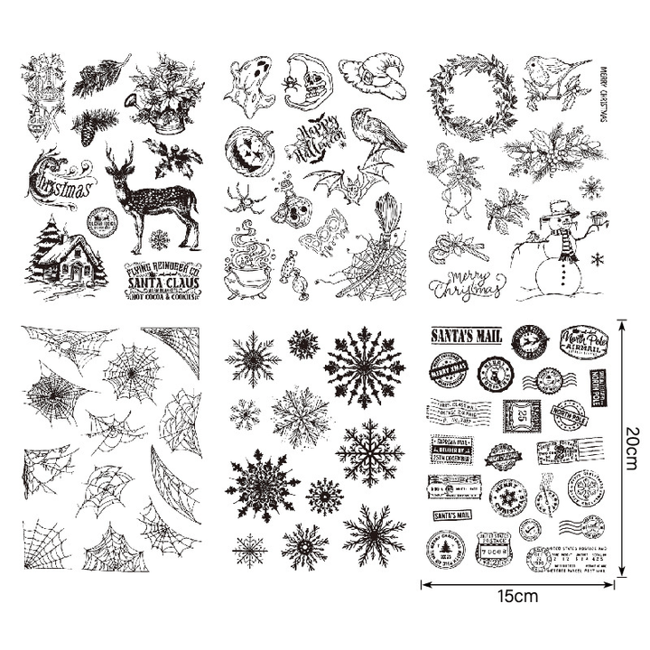Halloween Christmas Gothic Silicone Stamps Creative Decor