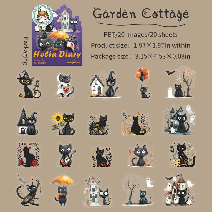 Helia Diary Halloween Cat PET Stickers Animals Fun