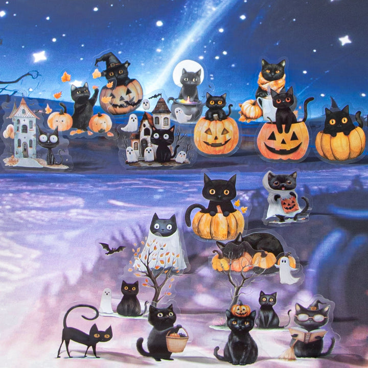 Helia Diary PET Stickers Halloween Cat Suitable for Cute Decor