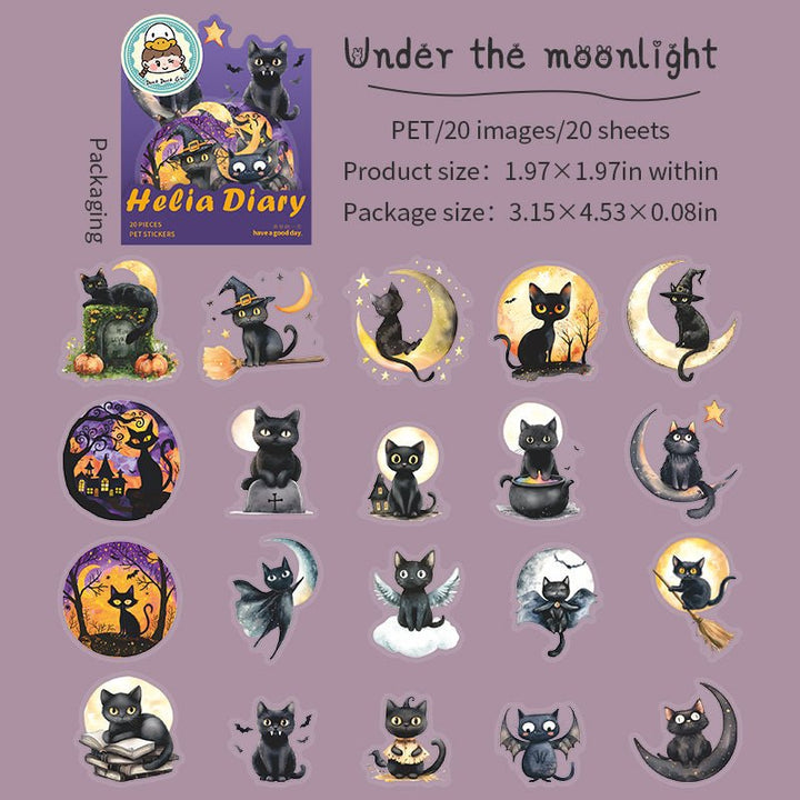 Helia Diary PET Stickers Halloween Cat Suitable for Scrapbook