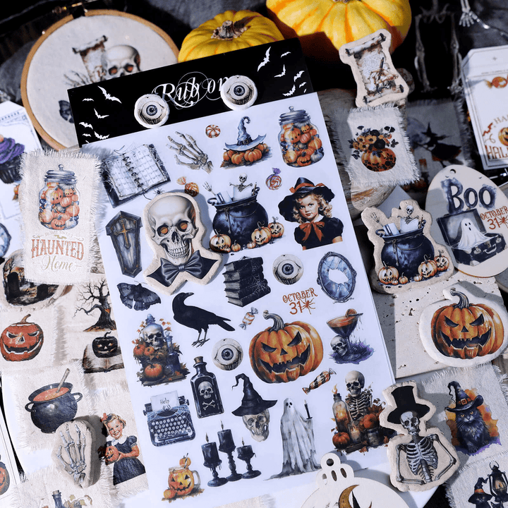Happy Halloween Transfer Stickers Cute DIY Suitable for Scrapbook
