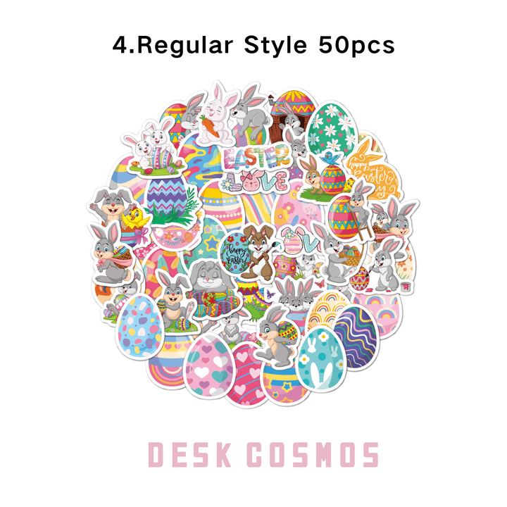 Easter Holographic Stickers PVC Egg Animal Theme Design