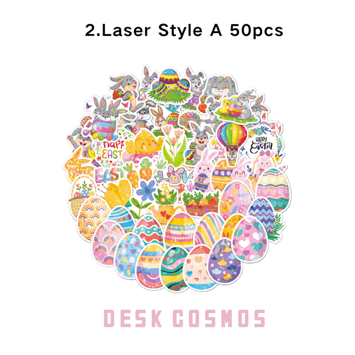 Easter Holographic PVC Stickers Cute Egg Animal Theme