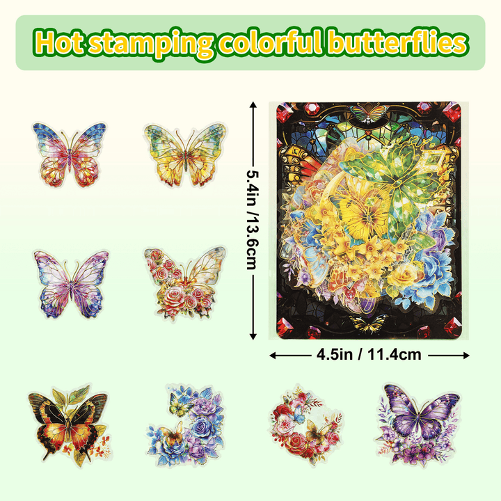 Laser Gold Foil Butterfly Stickers Romance Magic Theme Creative Design
