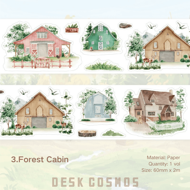 Slow Spring Forest Cabin Scenic Washi Tape
