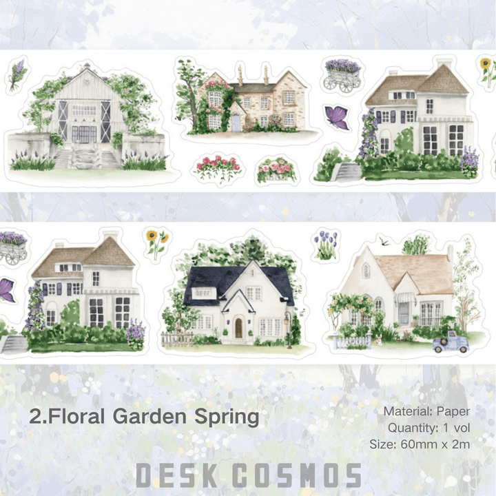Slow Spring Pressed Flowers Garden Tape House Theme
