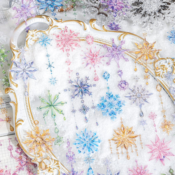 Ice Realm Whisper Series Magic Snowflake Stickers for Planner DIY