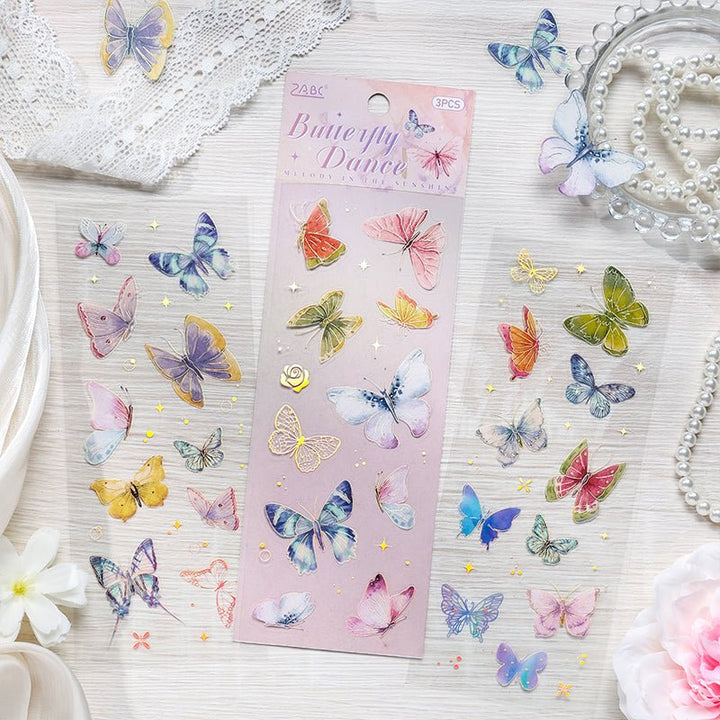 Inspiration Roaming Butterflies Insects Hot Stamping Decorative Stickers
