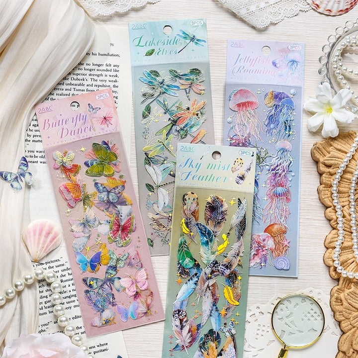 Inspiration Roaming Hot Stamping PET Stickers for Journal Decoration