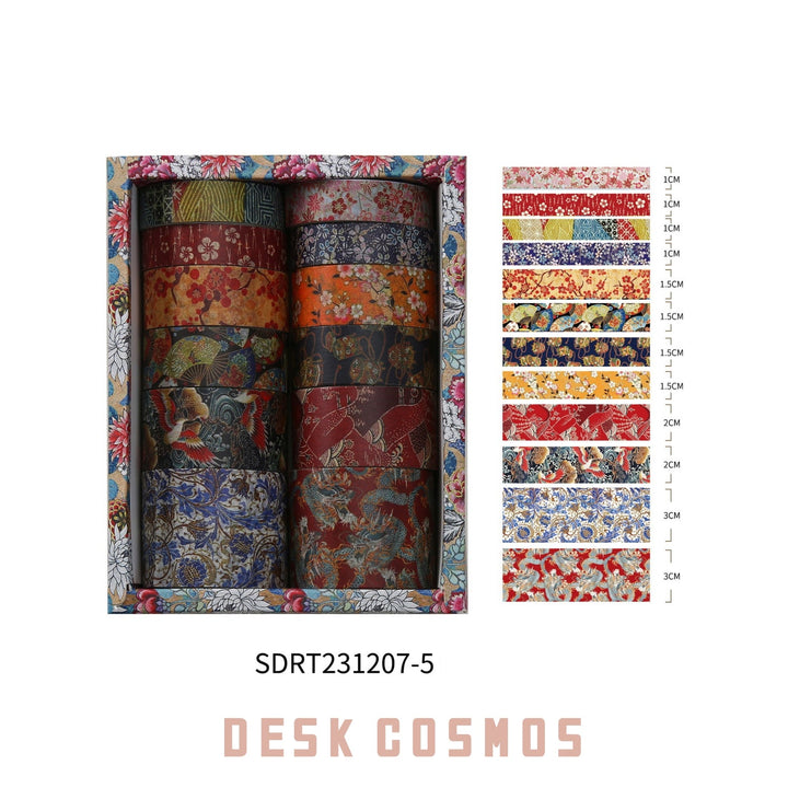 History of Kyoto Tape Set Fiery Romance Washi Tapes for Journal Creation