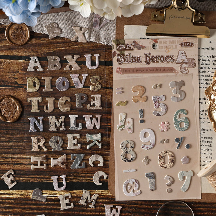 Flower Pavilion PET Font Stickers Fit for Bullet Journal