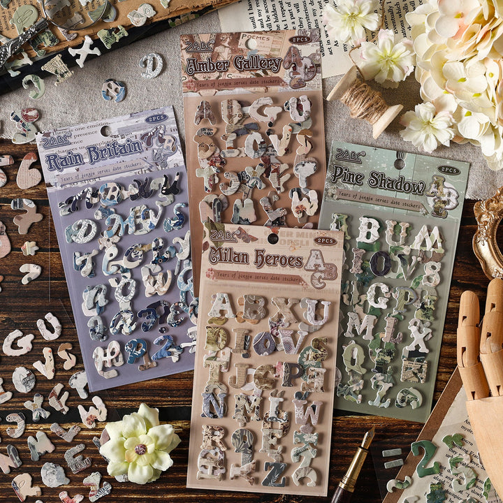 Flower Pavilion Stickers Vintage Text Perfect for Scrapbook