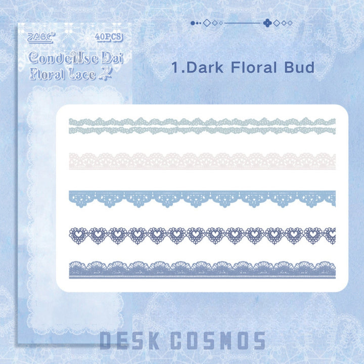 Flower Bud Dream Yarn Lace Stickers Soft Colors for Scrapbooking Projects