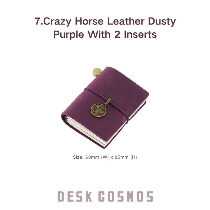 Top Grain Leather Mini Planner Purple Unique Color