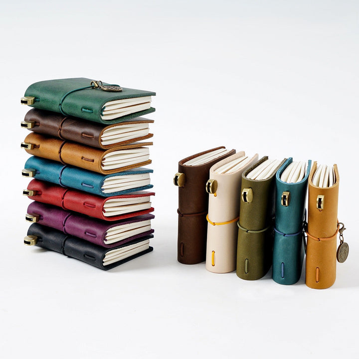 Retro Leather Notebook Mini Planner for Daily Diary